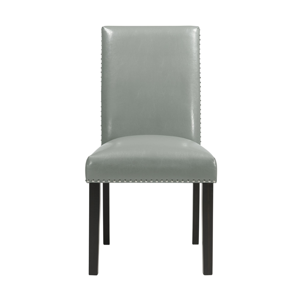 Meridian Side Chair W/Grey Pu No Nailhead