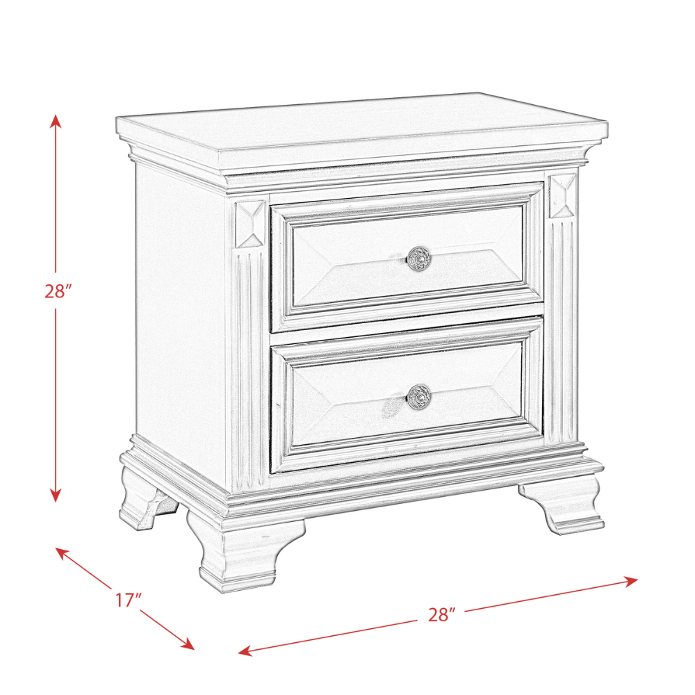 Calloway Nightstand White Color