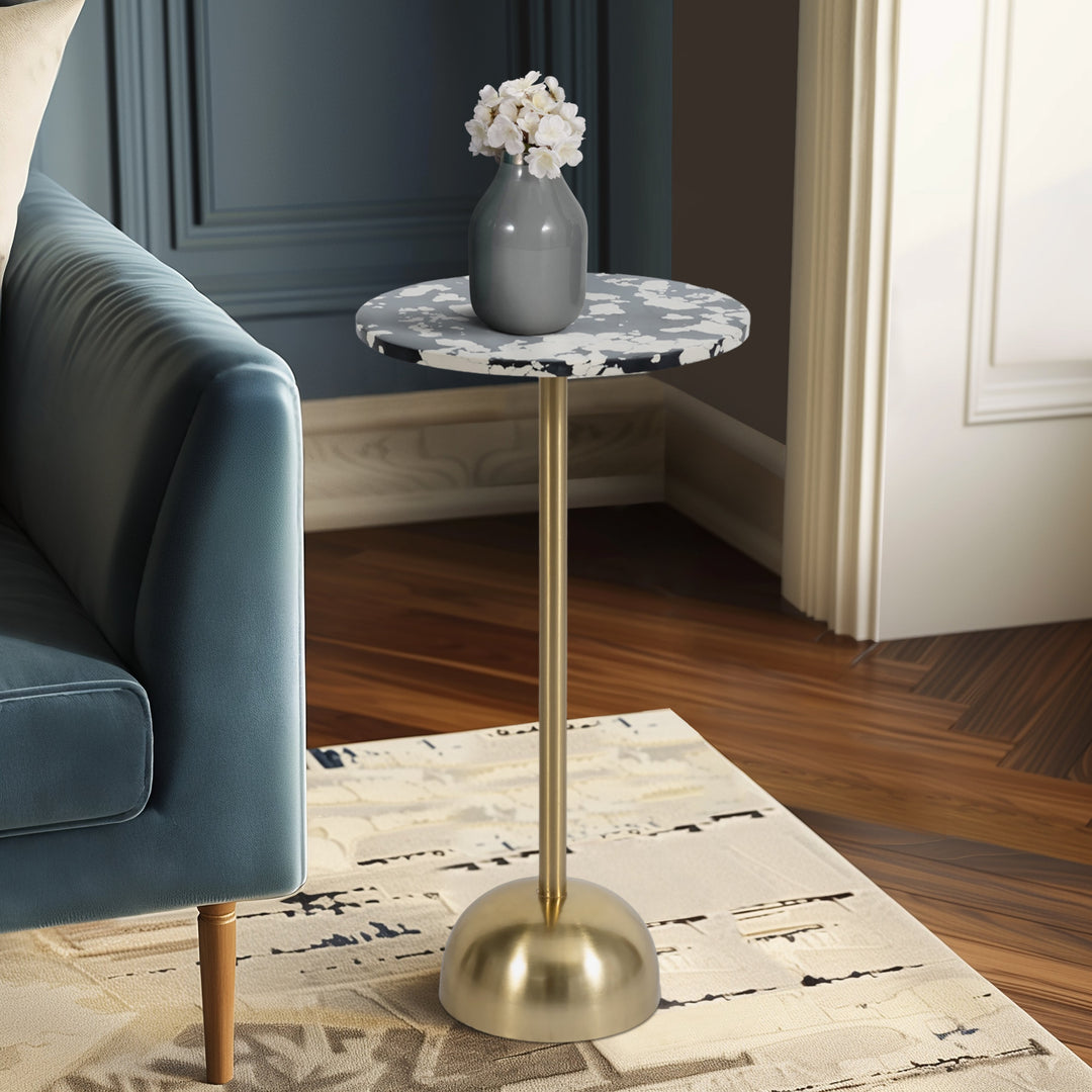 25" HATHIE GOLD ACCENT TABLE, KD