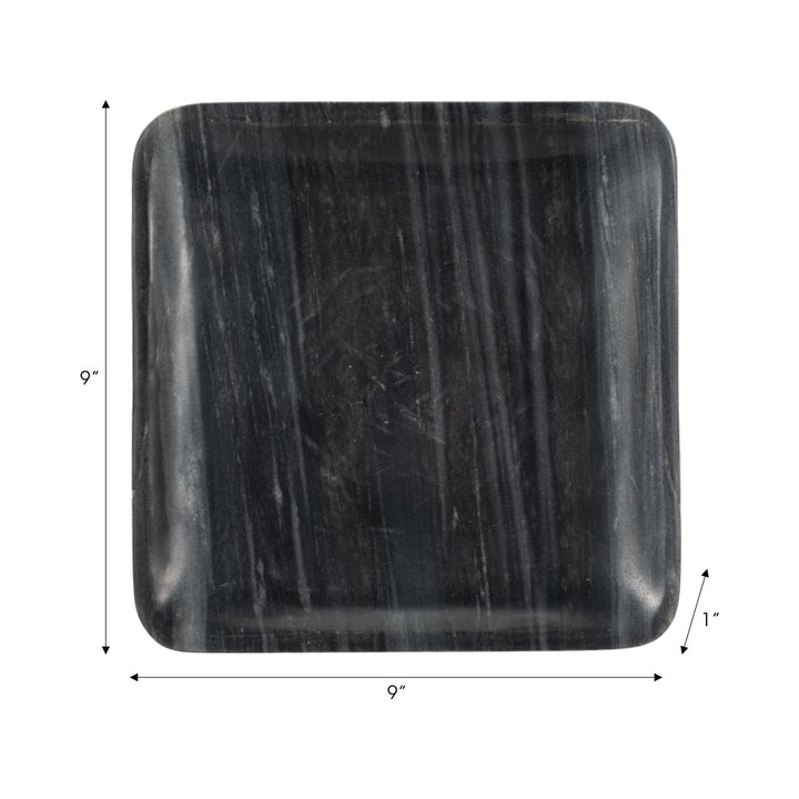 9" ZARRA GREY MARBLE TRINKET TRAY