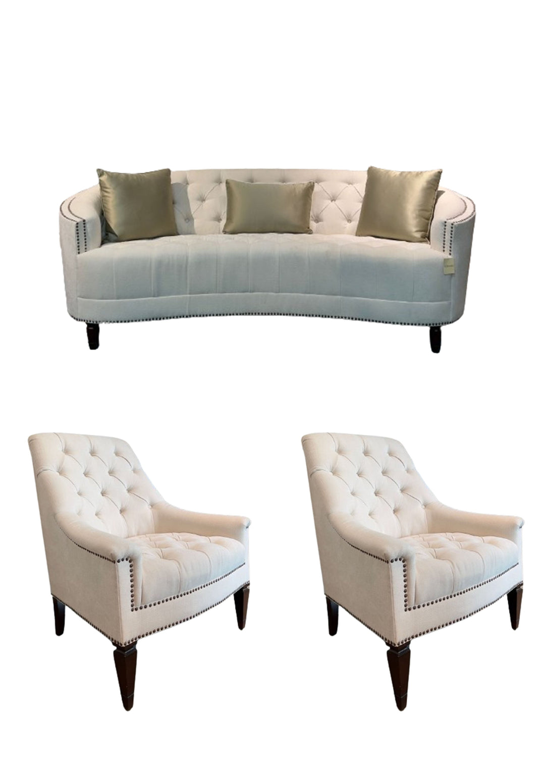 Classic Elegance - Light Green Beige Sofa Set