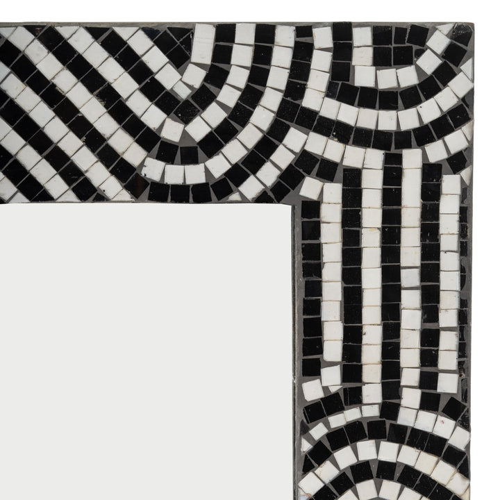MOSAIC 24X36 MODERN TILED RECT MIRROR BLK/WHT