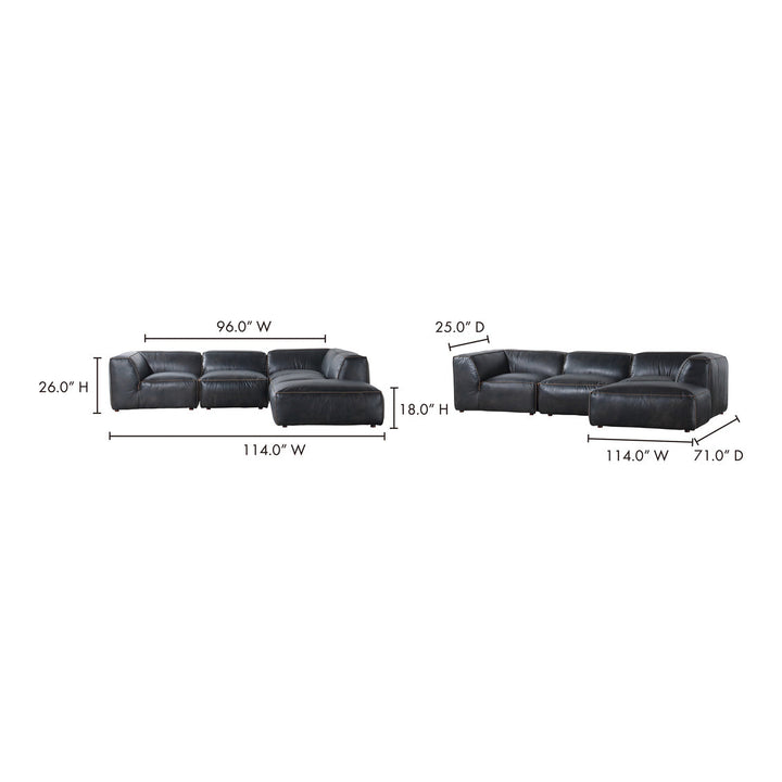 Luxe Lounge Modular Sectional Antique Black