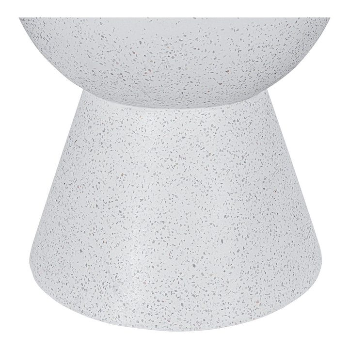 Mineral Outdoor Side Table White Terrazzo