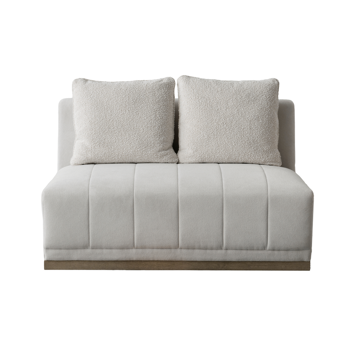 Sebastian Beige Armless Loveseat (132cm)