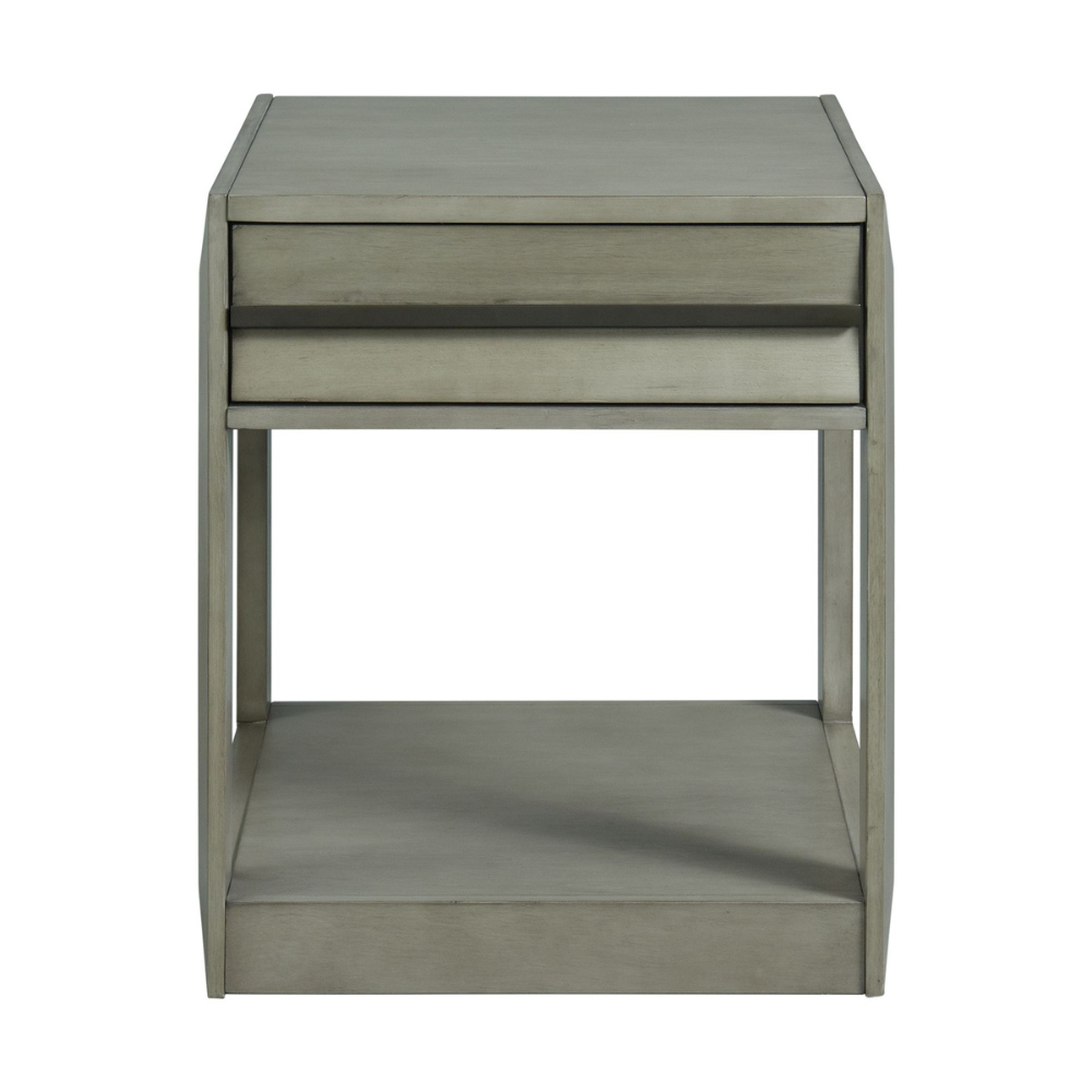 Gordon Rectangular End Table In Grey