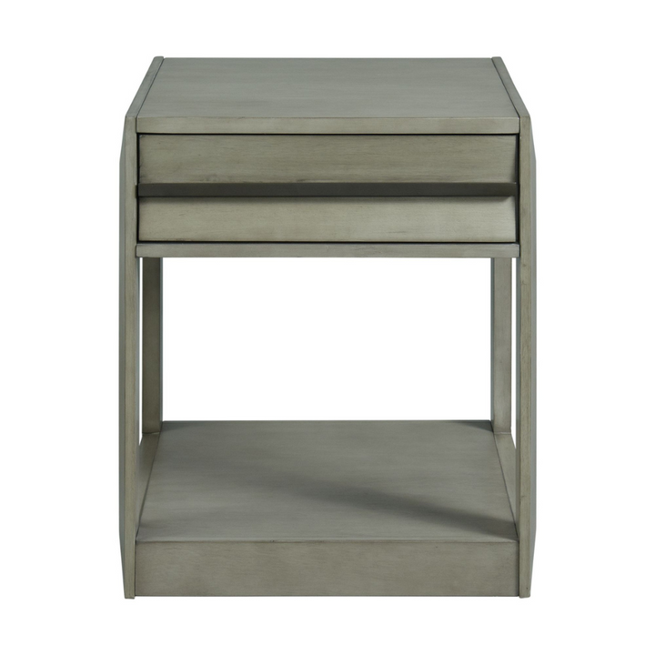 Gordon Rectangular End Table In Grey