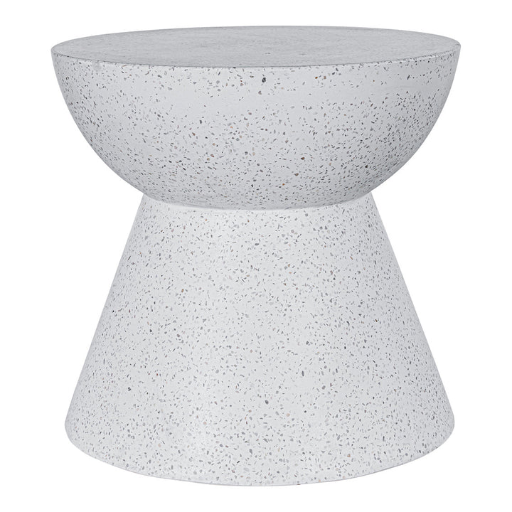 Mineral Outdoor Side Table White Terrazzo