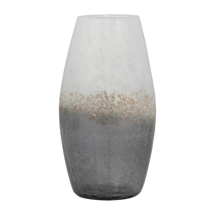 GLASS, 11" CRACKLE VASE, MULTI