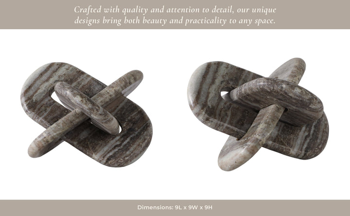 9X9" ROUNDED MARBLE KNOT, GREY