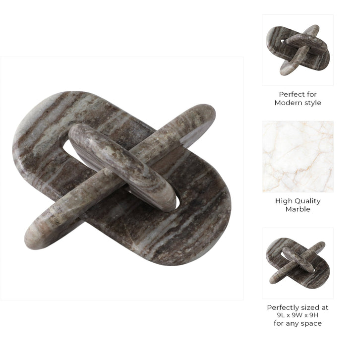 9X9" ROUNDED MARBLE KNOT, GREY