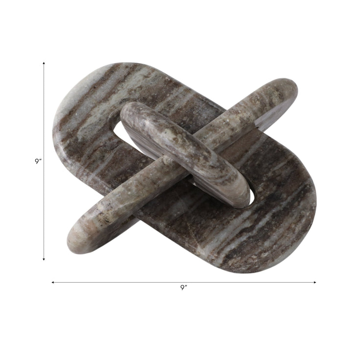 9X9" ROUNDED MARBLE KNOT, GREY