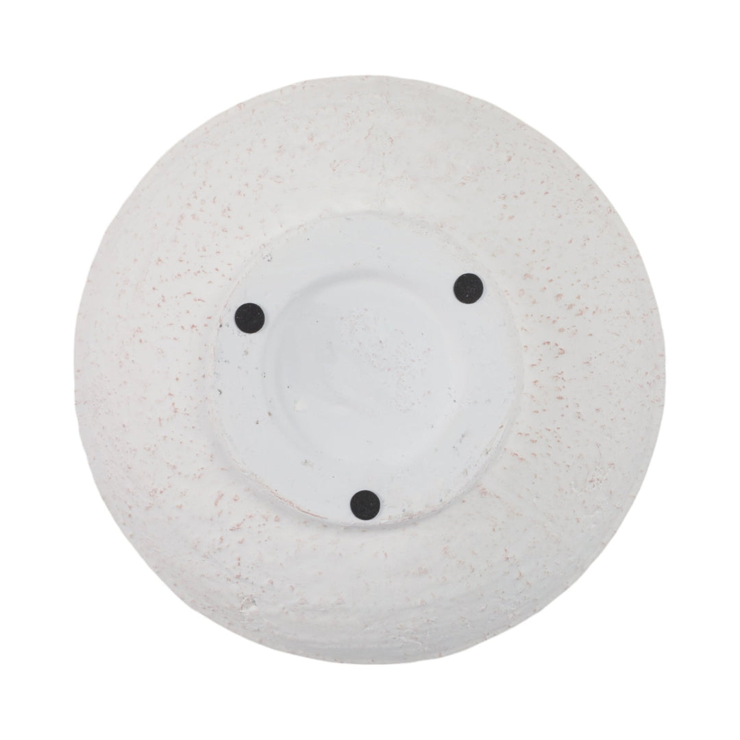9x9" Textured Terracotta Bowl, White