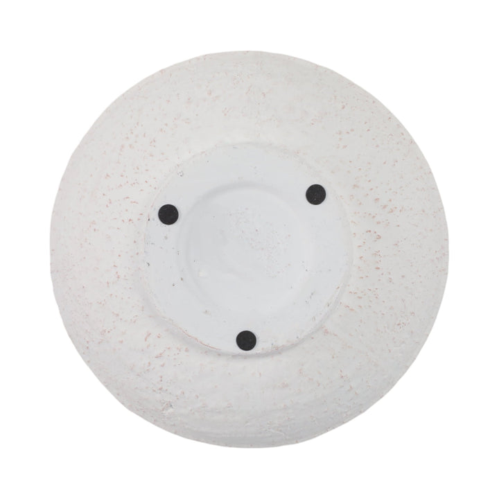 9x9" Textured Terracotta Bowl, White