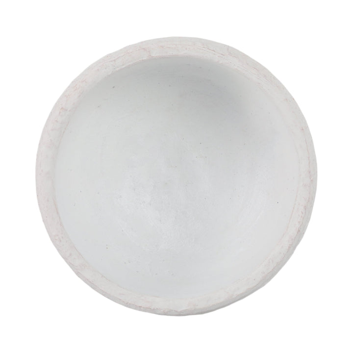 9x9" Textured Terracotta Bowl, White