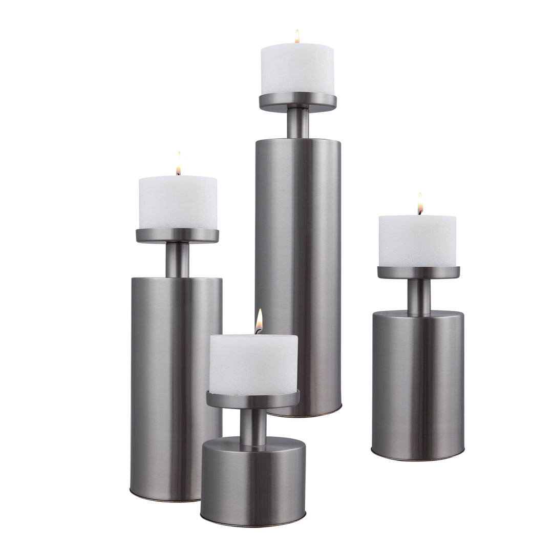 Kamdyn Silver Candleholders, S/4