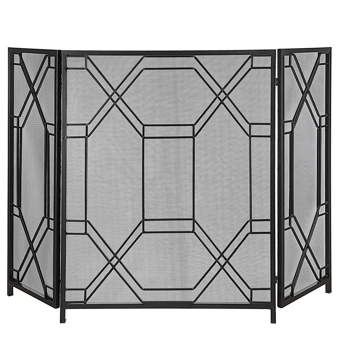 Rosen Fireplace Screen, Black