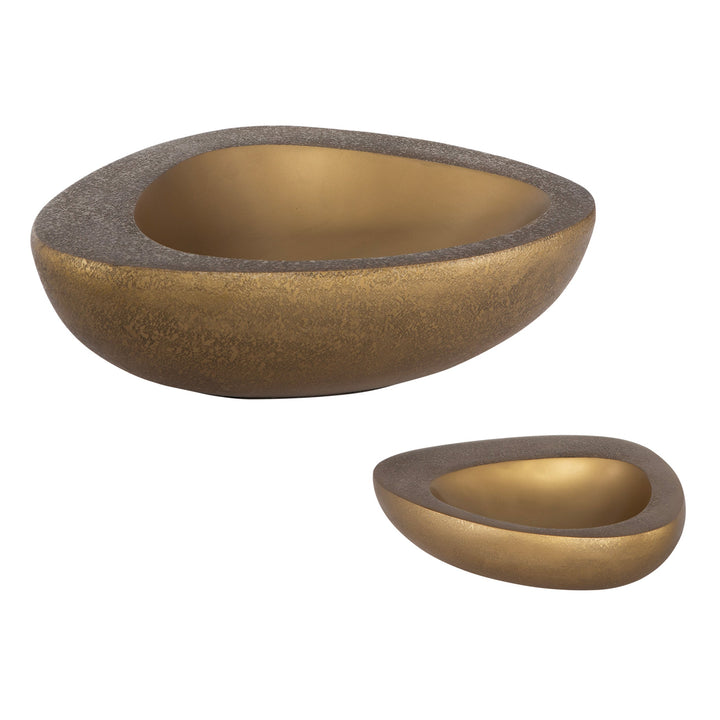 Ovate Brass Bowls, Set Of 2