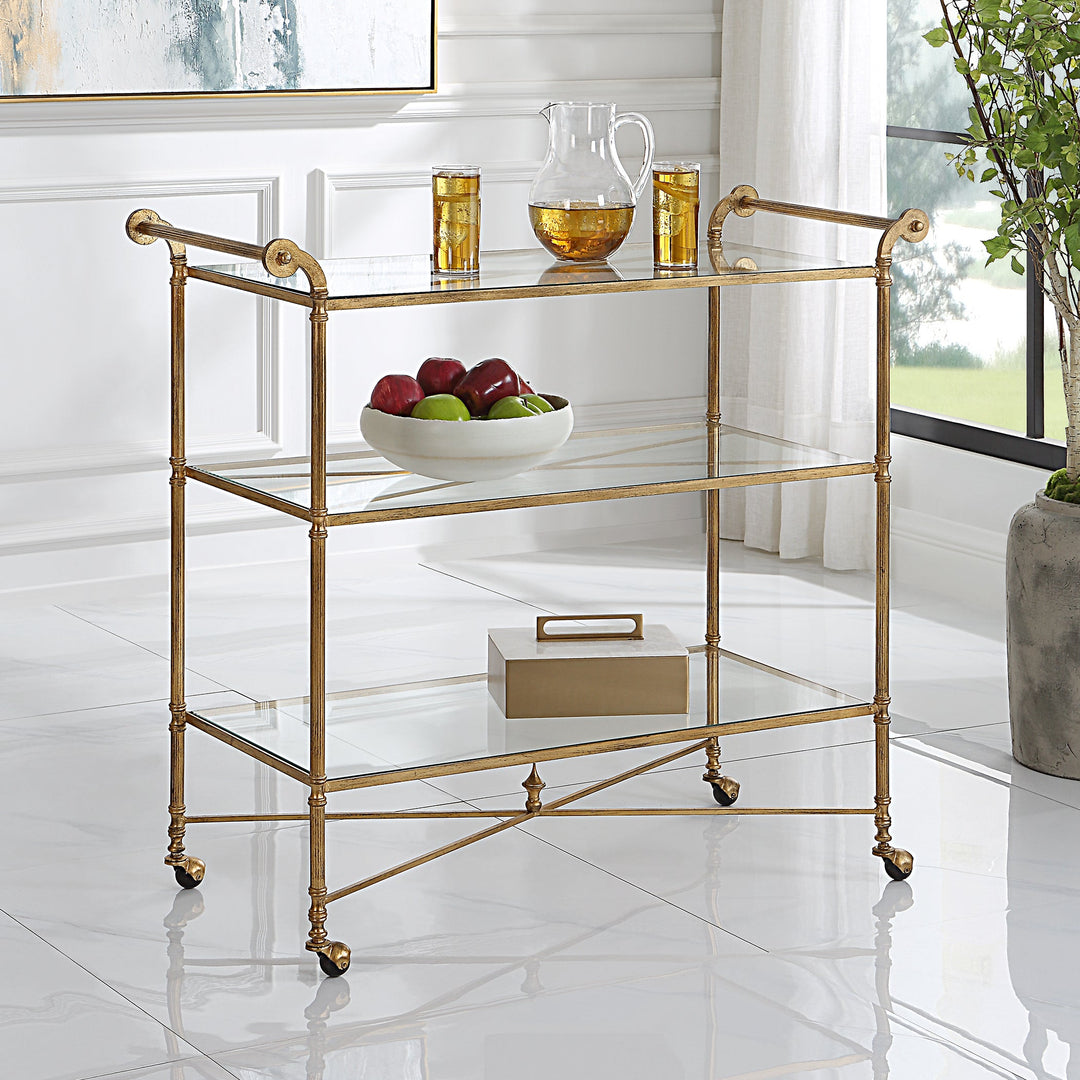 Henzler Gold Bar Cart - 45x106 CM