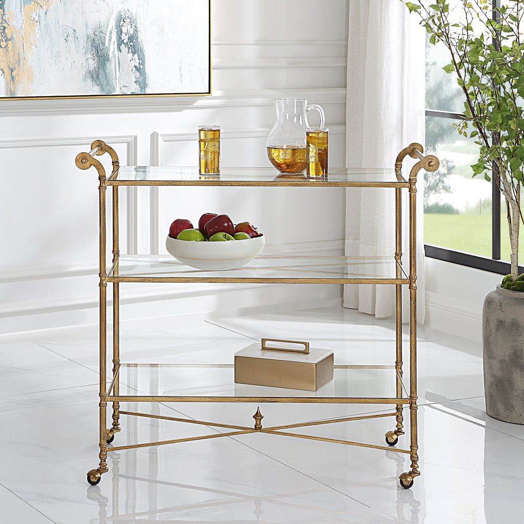 Henzler Gold Bar Cart - 45x106 CM