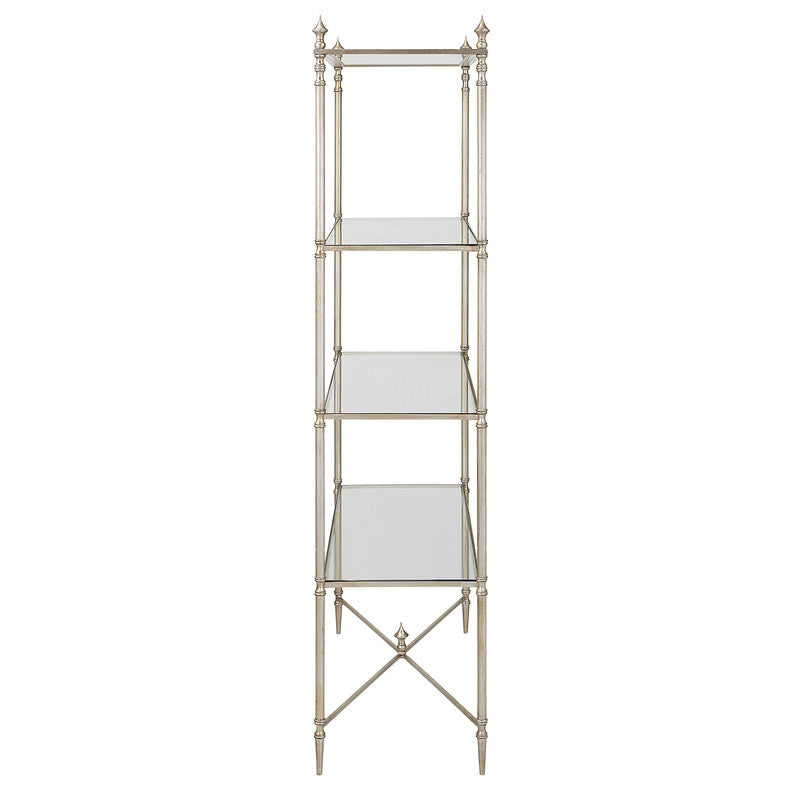 Henzler 86 W x 157 H x 35 D Silver 4 Shelfs Etagere