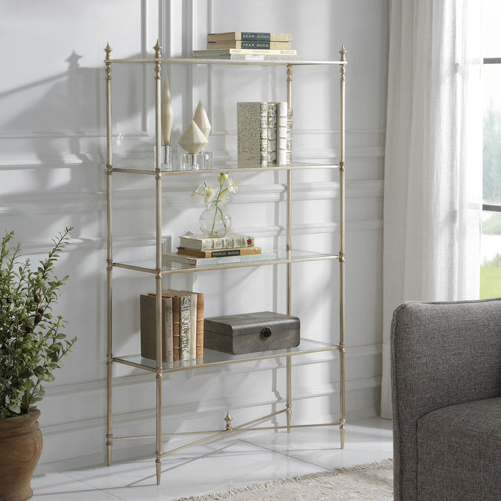 Henzler 86 W x 157 H x 35 D Silver 4 Shelfs Etagere