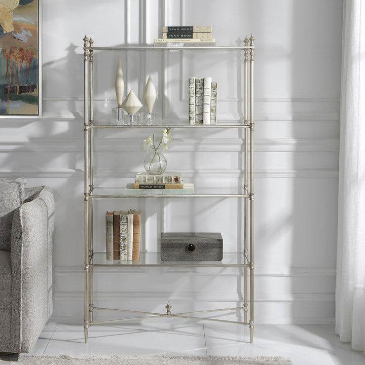Henzler 86 W x 157 H x 35 D Silver 4 Shelfs Etagere