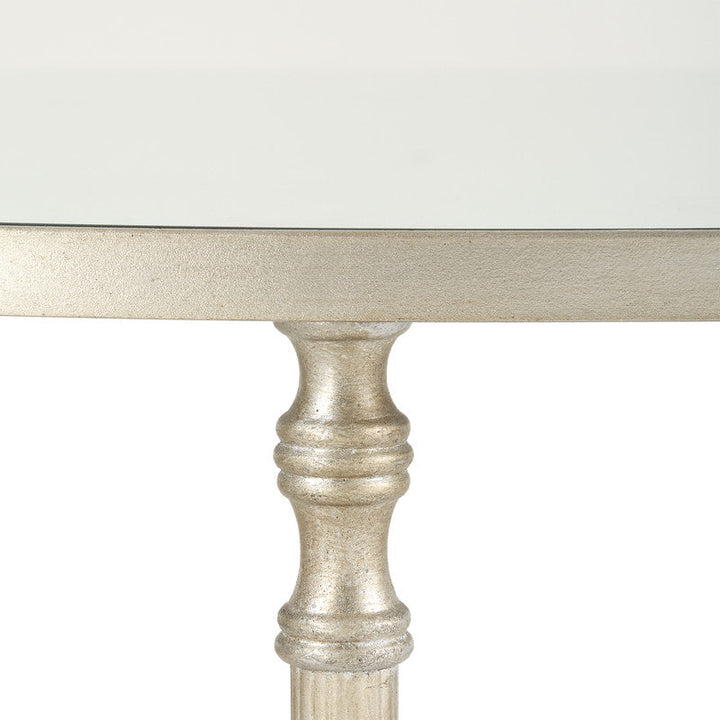 Henzler 106 W x 76 H x 106 D Silver Round Coffee Table with Mirror Top