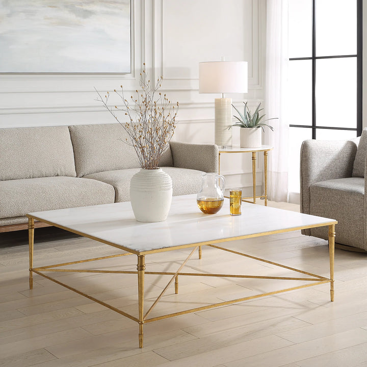 ROSHN 122 W x 43 H x 122 D Square Coffee Table