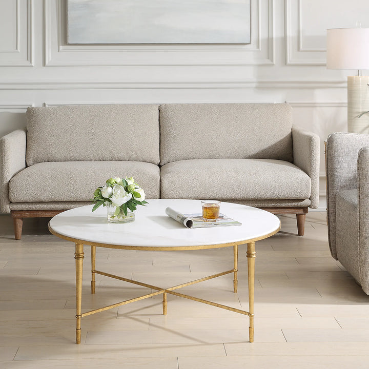ROSHN 102 W x 43 H x 102 D Round Coffee Table