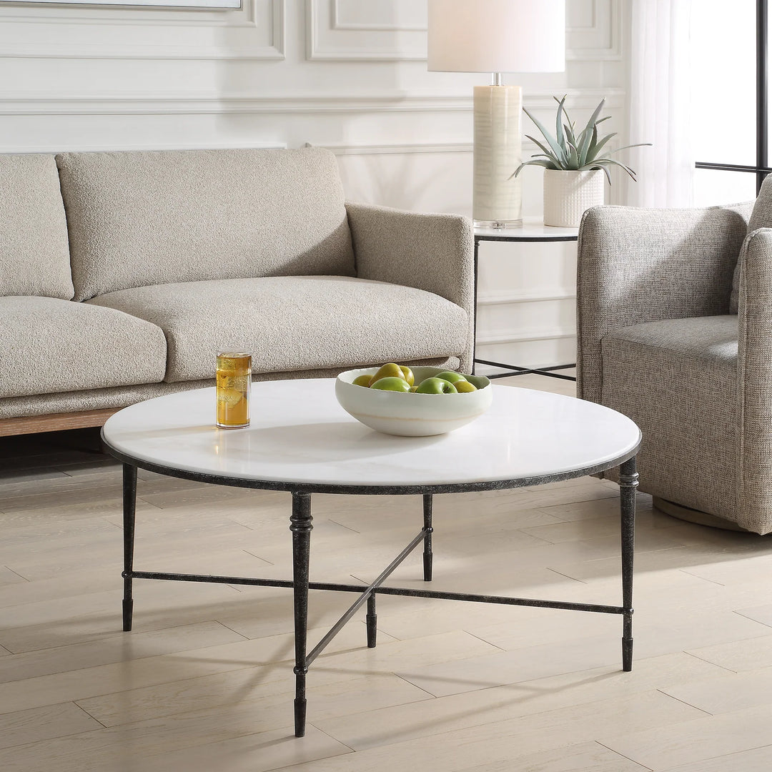 ROSHN 102 W x 43 H x 102 D Round Coffee Table