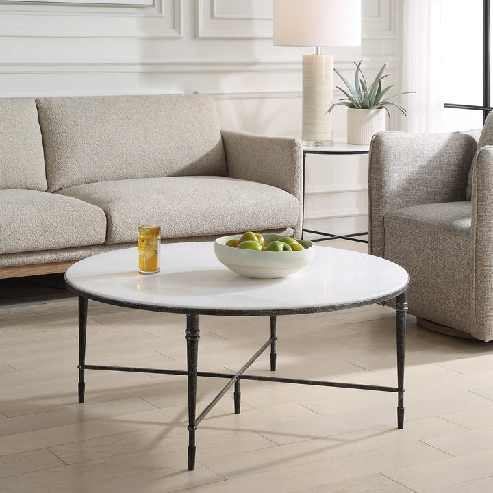 ROSHN 102 W x 43 H x 102 D Round Coffee Table
