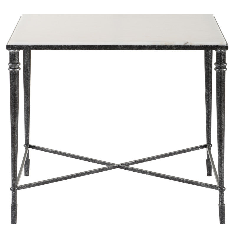 ROSHN 50.5 W x 58.5 H x 68.5 D Rectangle End Table - Natural Marble Top