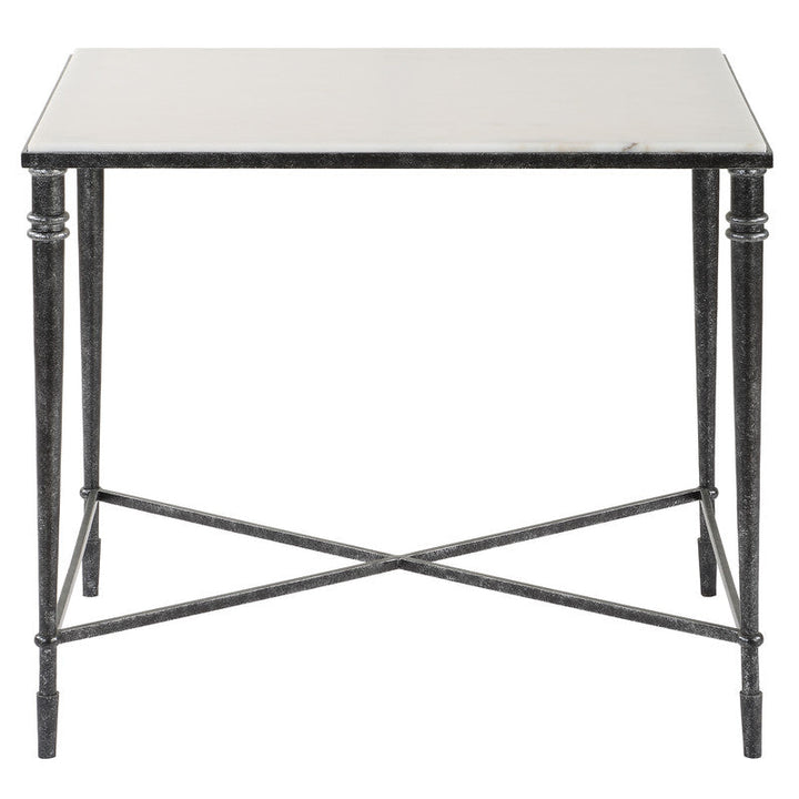 ROSHN 50.5 W x 58.5 H x 68.5 D Rectangle End Table - Natural Marble Top