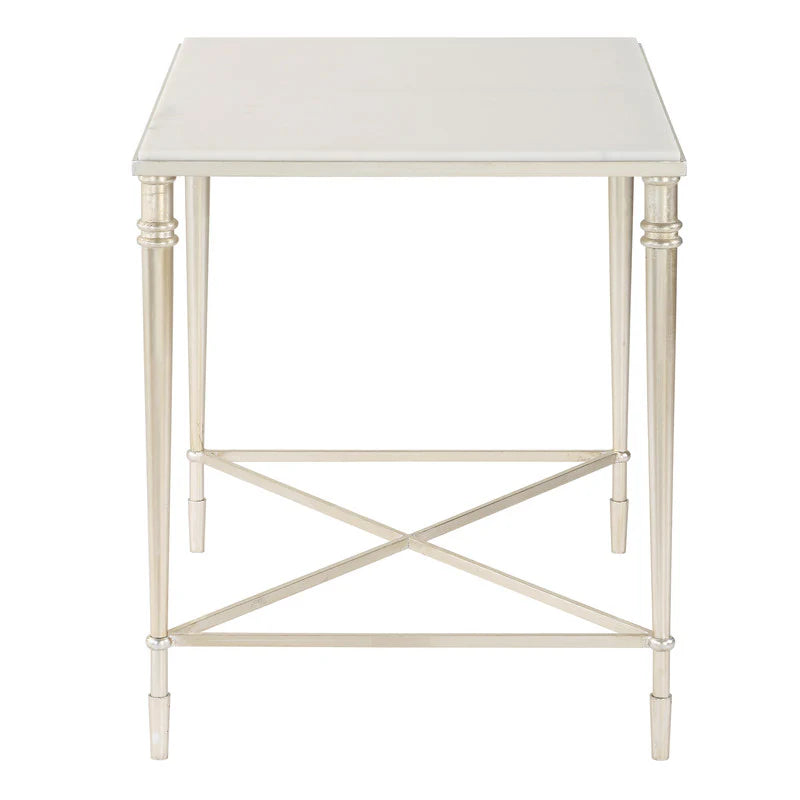 ROSHN 50.5 W x 58.5 H x 68.5 D Rectangle End Table - Natural Marble Top