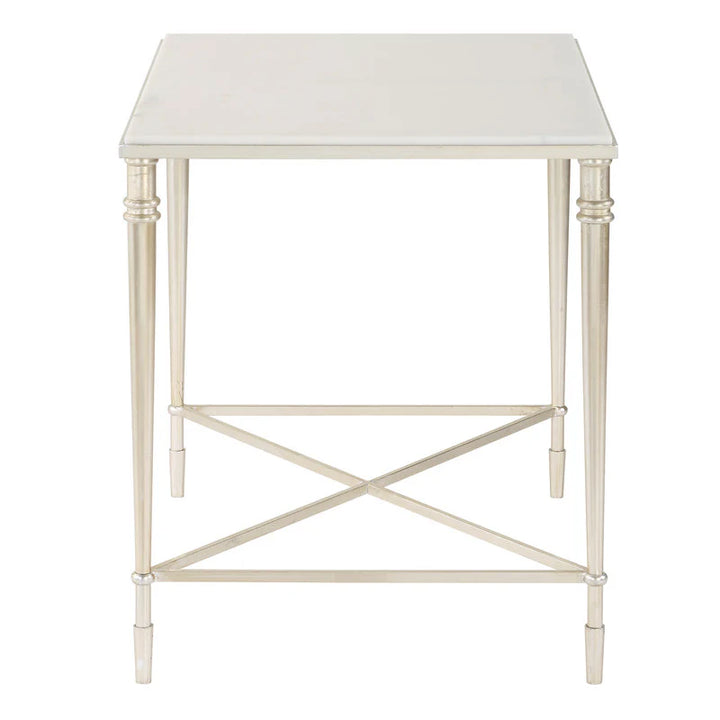 ROSHN 50.5 W x 58.5 H x 68.5 D Rectangle End Table - Natural Marble Top