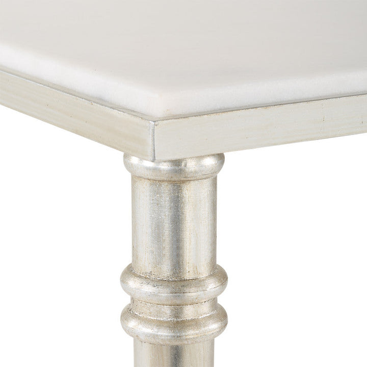 ROSHN 50.5 W x 58.5 H x 68.5 D Rectangle End Table - Natural Marble Top