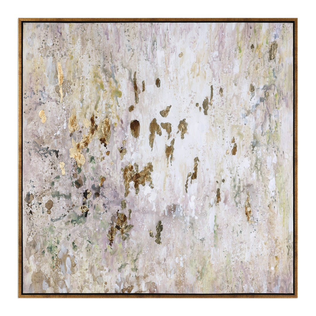 Golden Raindrops Hand Painted Canvas