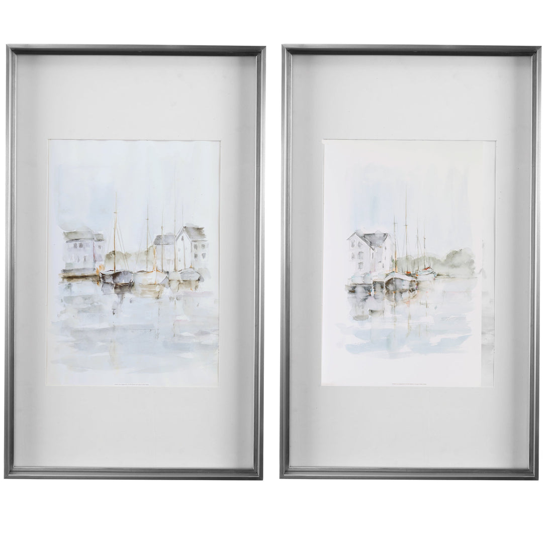 New England Port Framed Prints, S/2, 2 Cartons