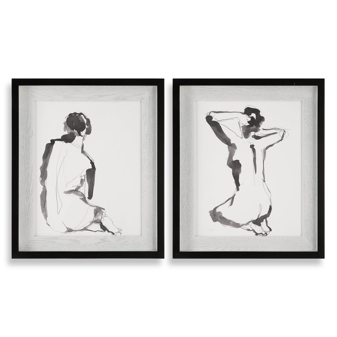 Bathers Framed Prints, S/2