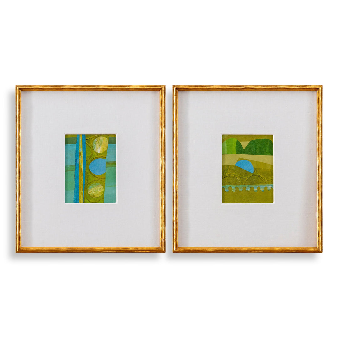 Petite Bijoux Framed Canvases - Lime, S/2