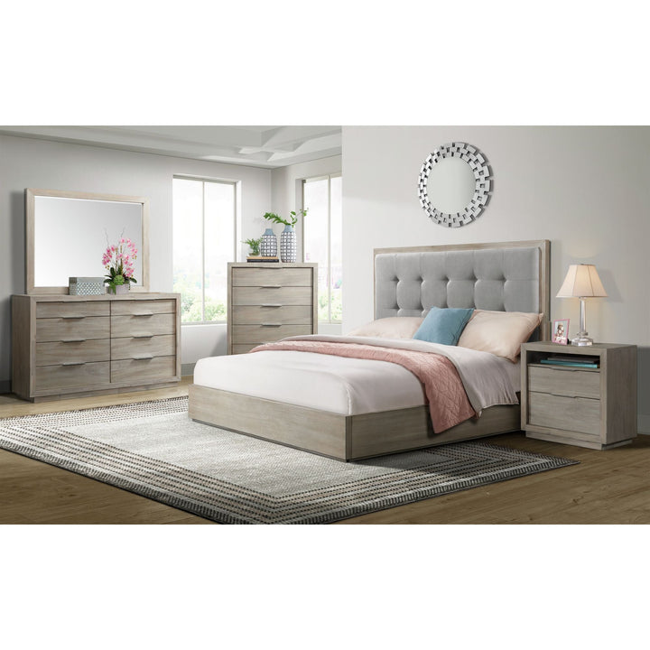 Arcadia Grey 2-Drawer Nightstand With Usb