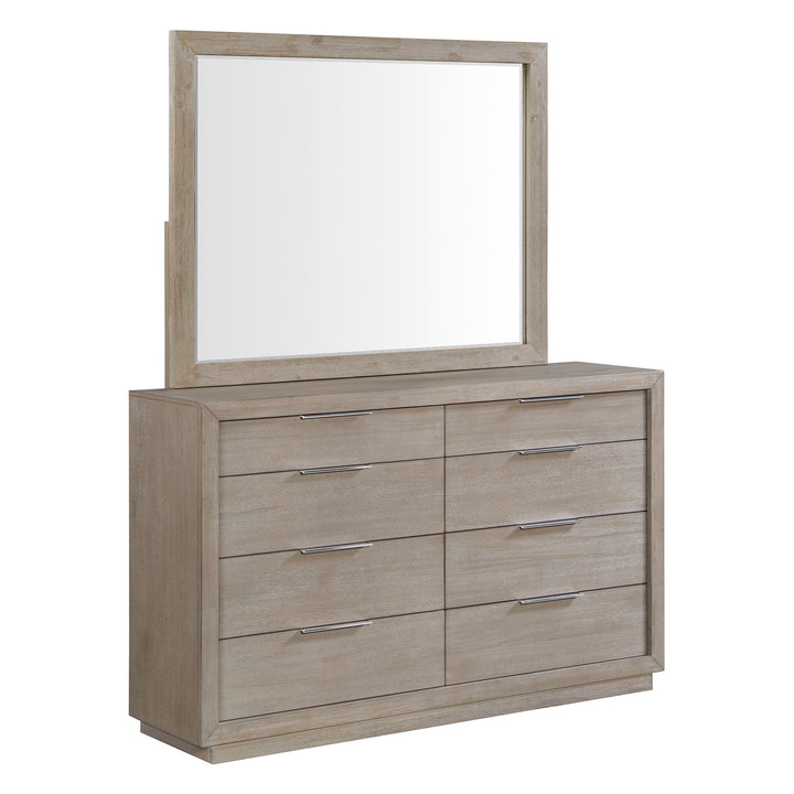 Arcadia Grey 8-Drawer Full Set Dresser And Mirror