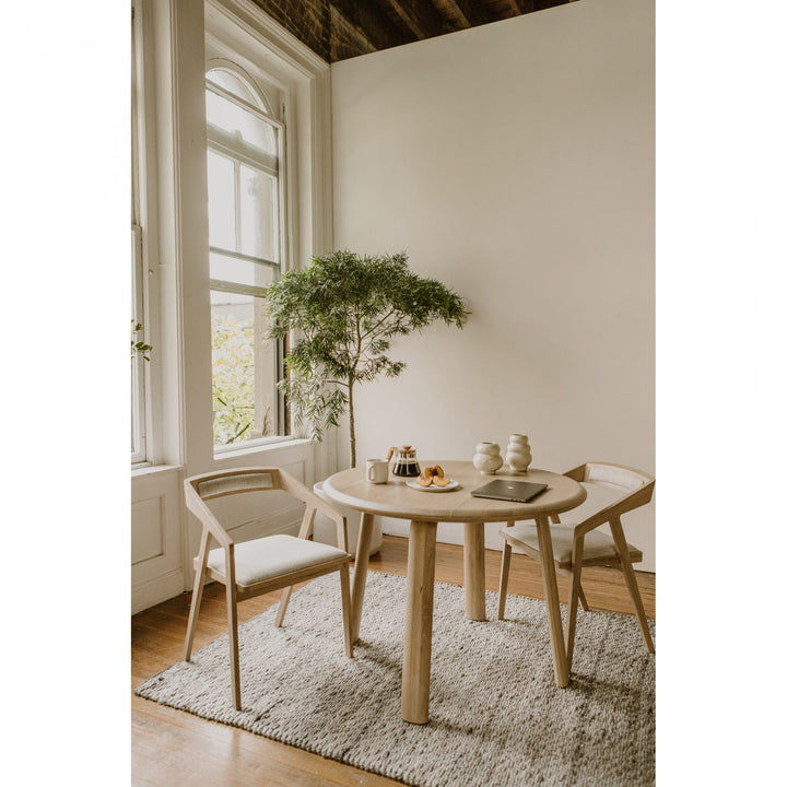 Malibu Round Dining Table  White Oak