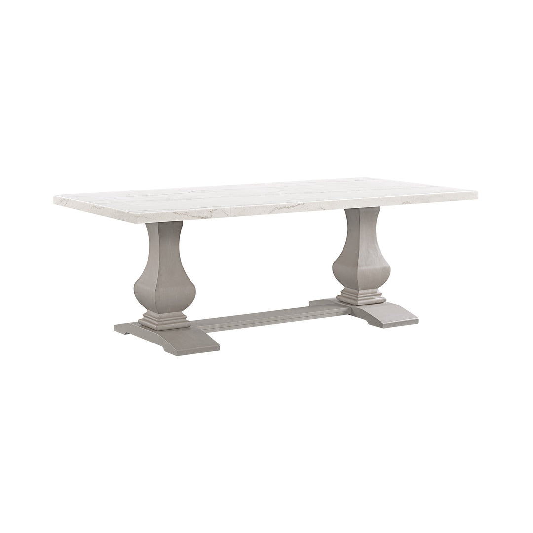 Monticello White Marble Dining Table 6-8 Seaters Grey