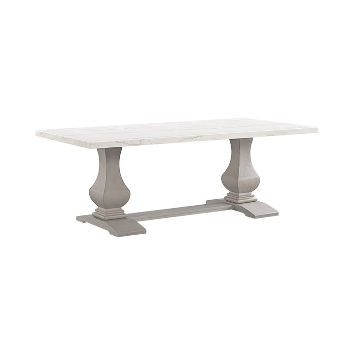 Monticello White Marble Dining Table 6-8 Seaters Grey