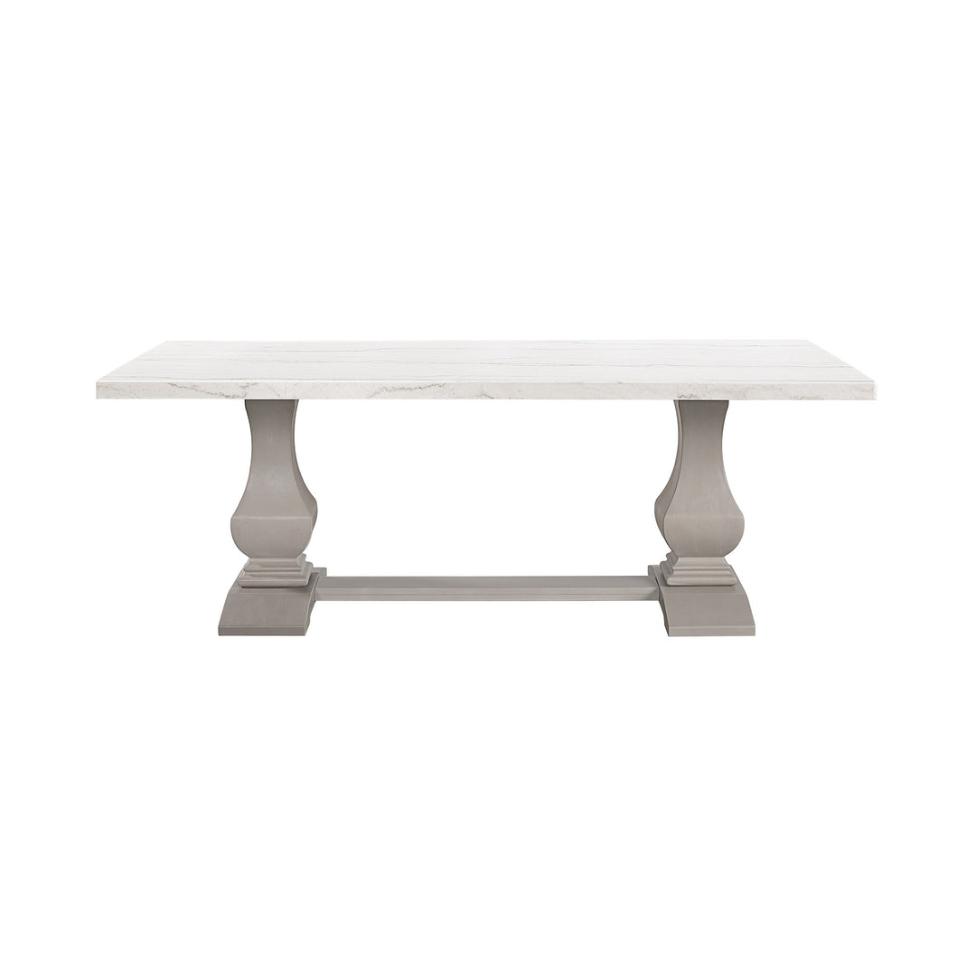 Monticello White Marble Dining Table 6-8 Seaters Grey