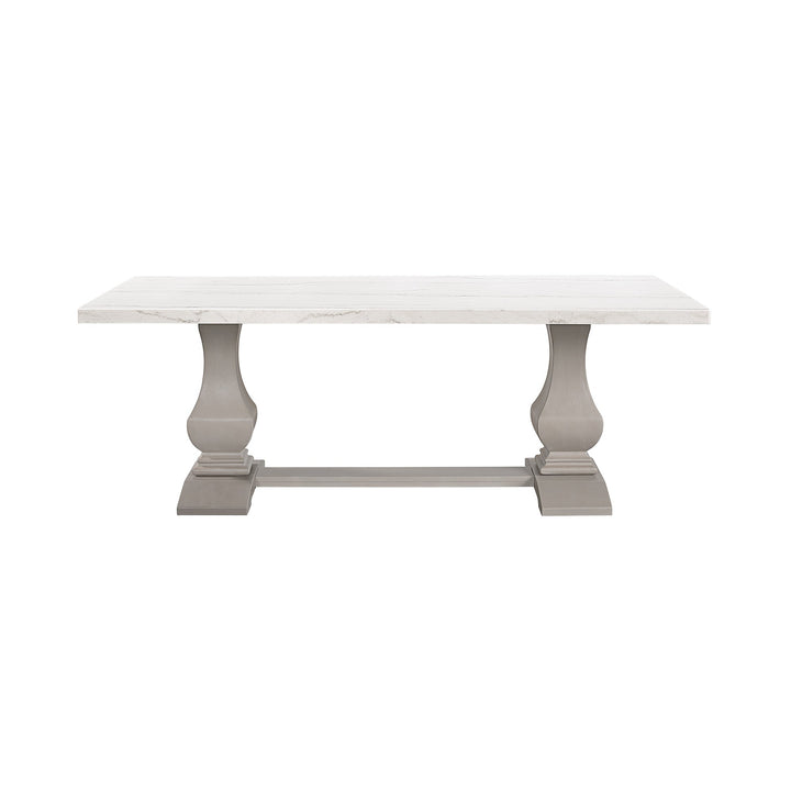 Monticello White Marble Dining Table 6-8 Seaters Grey