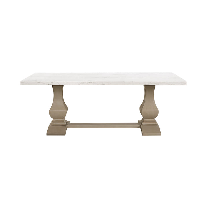 Monticello White Marble Dining Table 6-8 Seaters Natural