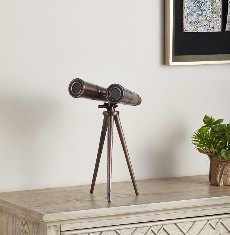 8.5  x 8 x 17'' Aluminium Vintage Binoculars in Coper Finish